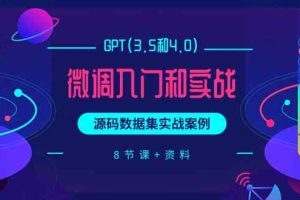 （9909期）GPT(3.5和4.0)微调入门和实战，源码数据集实战案例（8节课+资料）